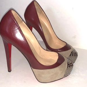 Louboutin heels Platform Leather Suede Shoes 36
